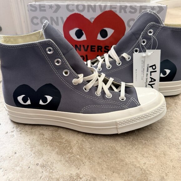 Converse Comme Des Garcons Men's 9 Hi Top Sneakers Gray Chuck 70 CDG 171847C - Picture 4 of 9